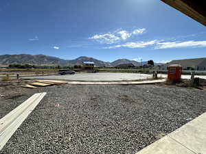 View of yard featuring a mountain view