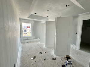 Bathroom featuring a textured ceiling
