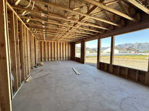 Miscellaneous room with a mountain view