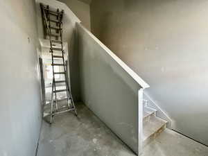 Stairs with concrete floors