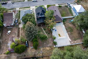Aerial perspective of suburban area