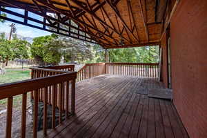 View of wooden deck