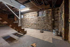 View of unfinished basement