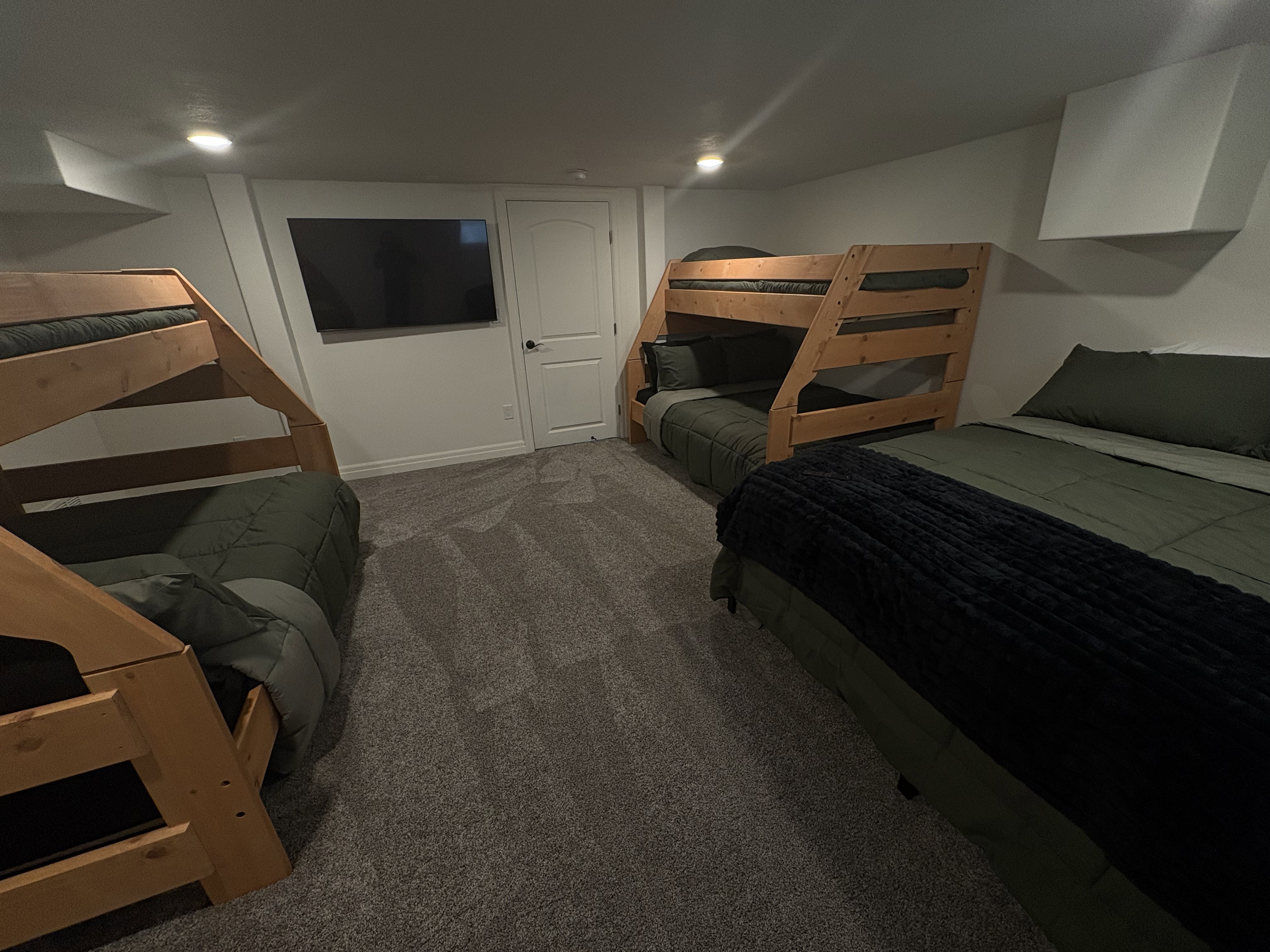 Bedroom with carpet floors