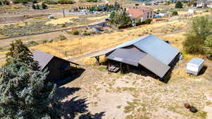 Aerial view of sparsely populated area