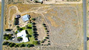 Aerial overview of property's location with rural landscape