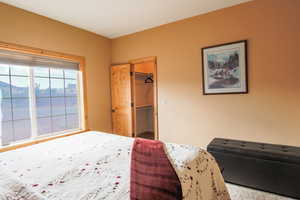Bedroom with a walk in closet