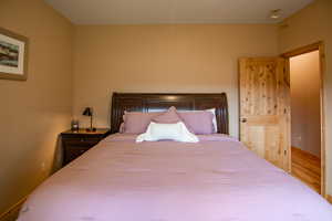 Bedroom featuring wood finished floors