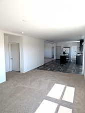 living room with carpet