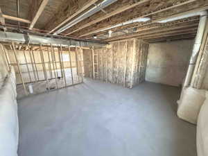 View of unfinished basement