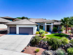 Aerial view of residential area with a mountainous background