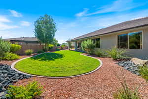 View of fenced backyard