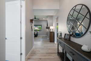 Entry hall featuring LVP with office/bedroom to the left