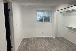 Walk in closet featuring wood finished floors