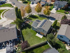 Aerial view of residential area