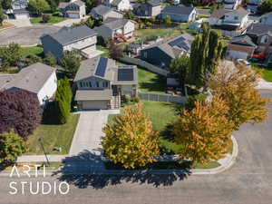 Aerial view of residential area