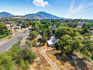 Bird's eye view of a mountain backdrop