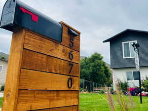 Exterior space with brick siding