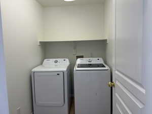 Laundry room with washer and dryer