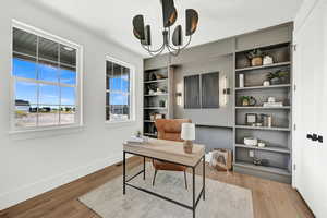 Stylish office/flex room off the main entry