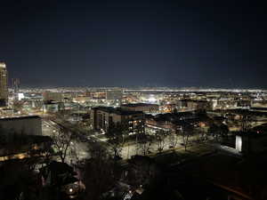 City view off patio at night