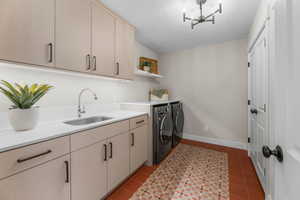 Laundry room with LG appliances, and an abundance of extra storage space