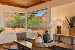 Dining room with wood finished floors