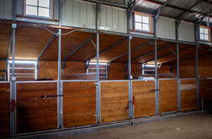 View of horse barn