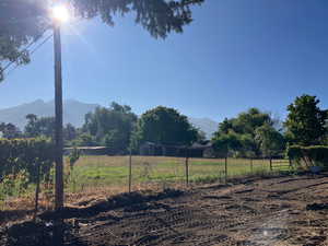 View of yard featuring a mountain view and a view of rural / pastoral area