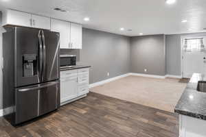 ADU kitchen includes all stainless steel appliances