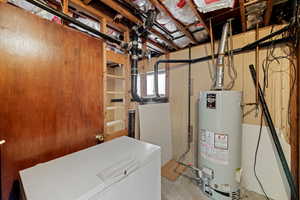 Utility room with gas water heater