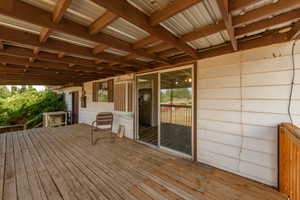 View of wooden deck