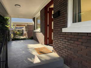 View of covered porch