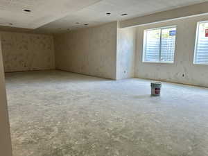 Finished family room in basement