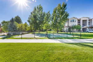 View of community with a lawn