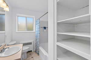 Large linen closet in full bath.