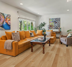 Rendering of space if hardwood floors were installed.