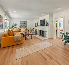 Rendering of space if hardwood floors were installed.