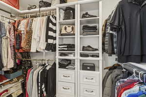 View of walk in closet