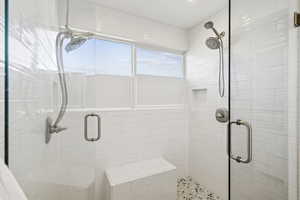 Bathroom featuring a stall shower