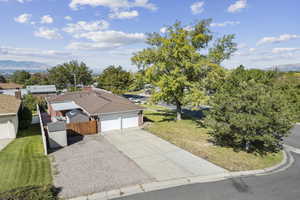 View of subject property featuring mountains