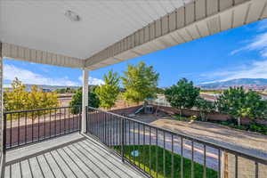 Balcony with a mountain view