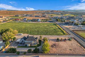 Bird's eye view of a mountain backdrop