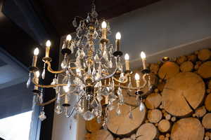 Detailed view of a chandelier