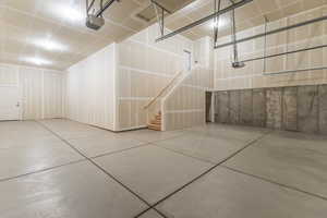 Garage featuring a garage door opener