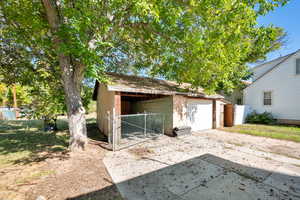 View of detached garage