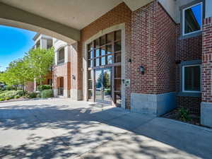View of patio featuring french doors