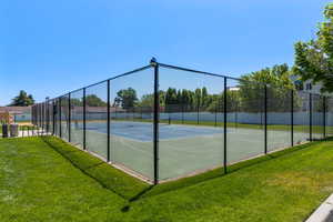 View of tennis court
