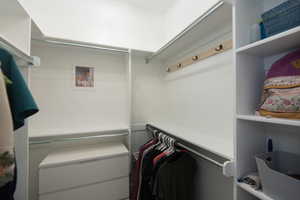 View of walk in closet