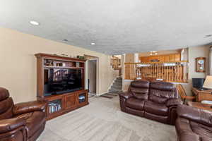 Family room with recessed lighting